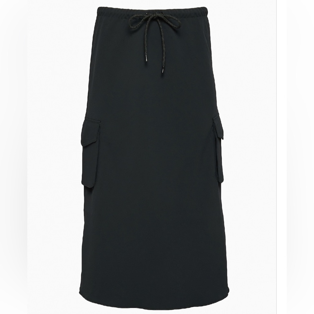 Aritzia Wilfred High Rise Cargo Midi Skirt black drawstring medium (bin FF) - Picture 4 of 11